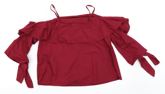Topshop Womens Red   Basic Blouse Size 6