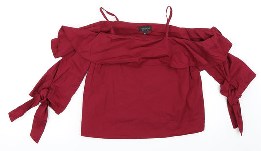 Topshop Womens Red   Basic Blouse Size 6