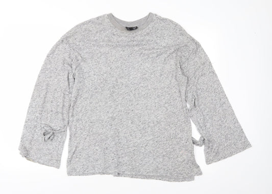 Topshop Womens Grey  Jersey Basic Blouse Size 10