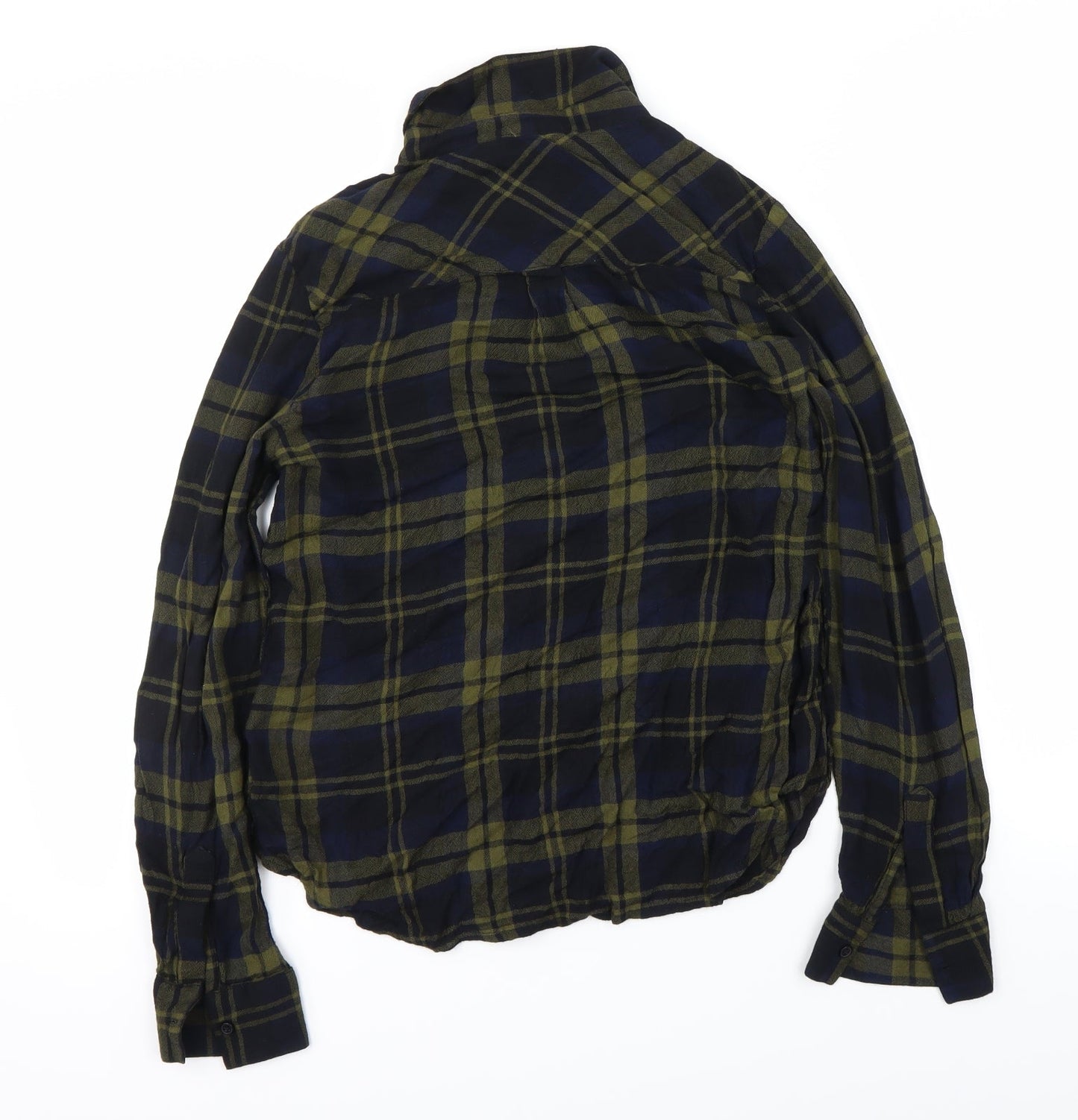 New Look Womens Green Check  Basic Button-Up