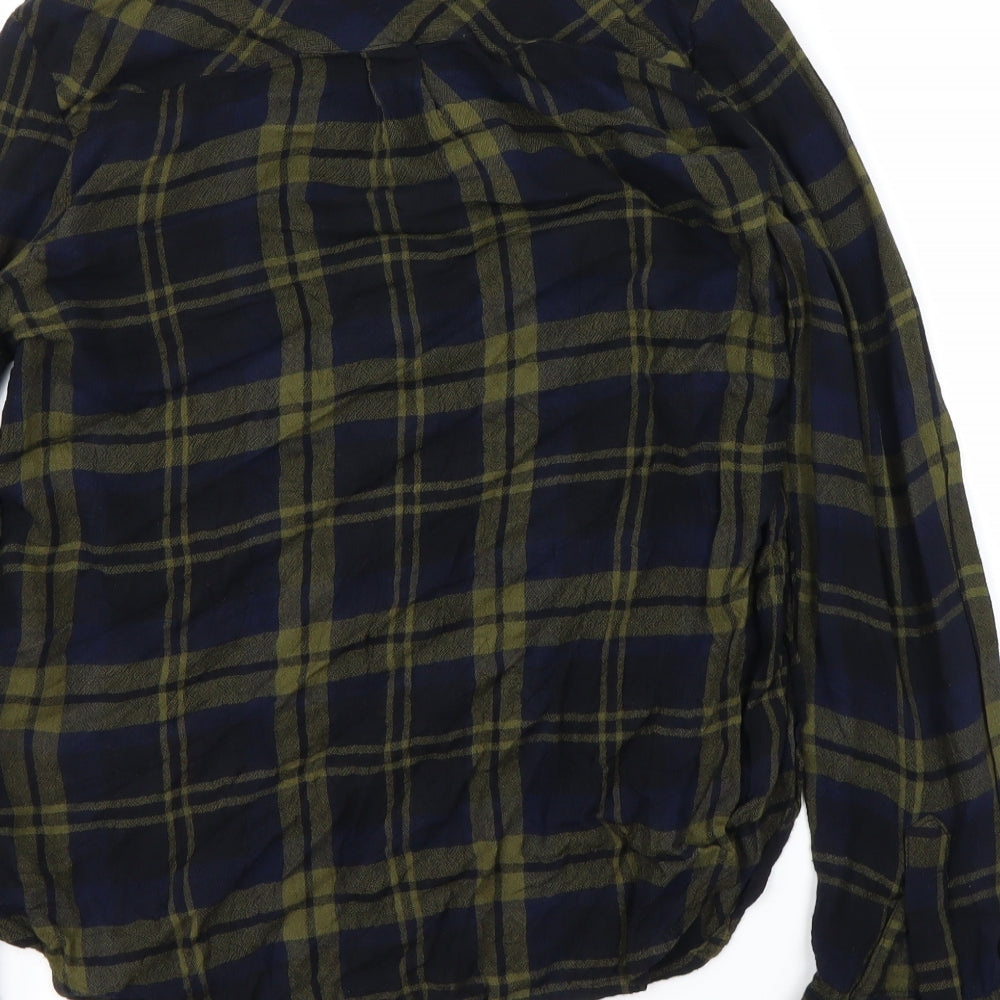 New Look Womens Green Check  Basic Button-Up
