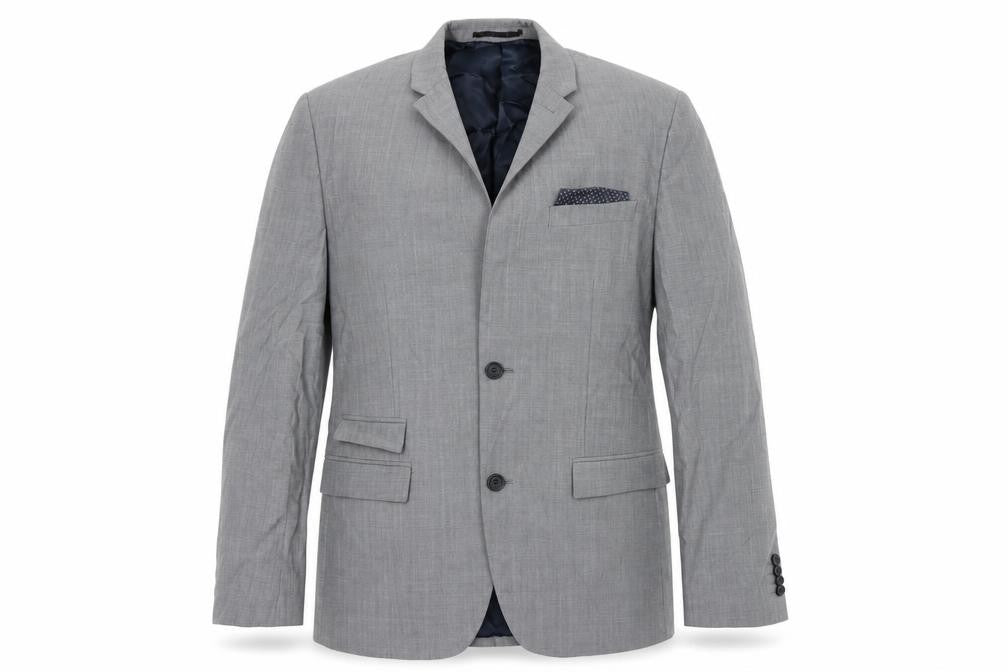 Front view of Topman men’s grey jacket blazer, size 38