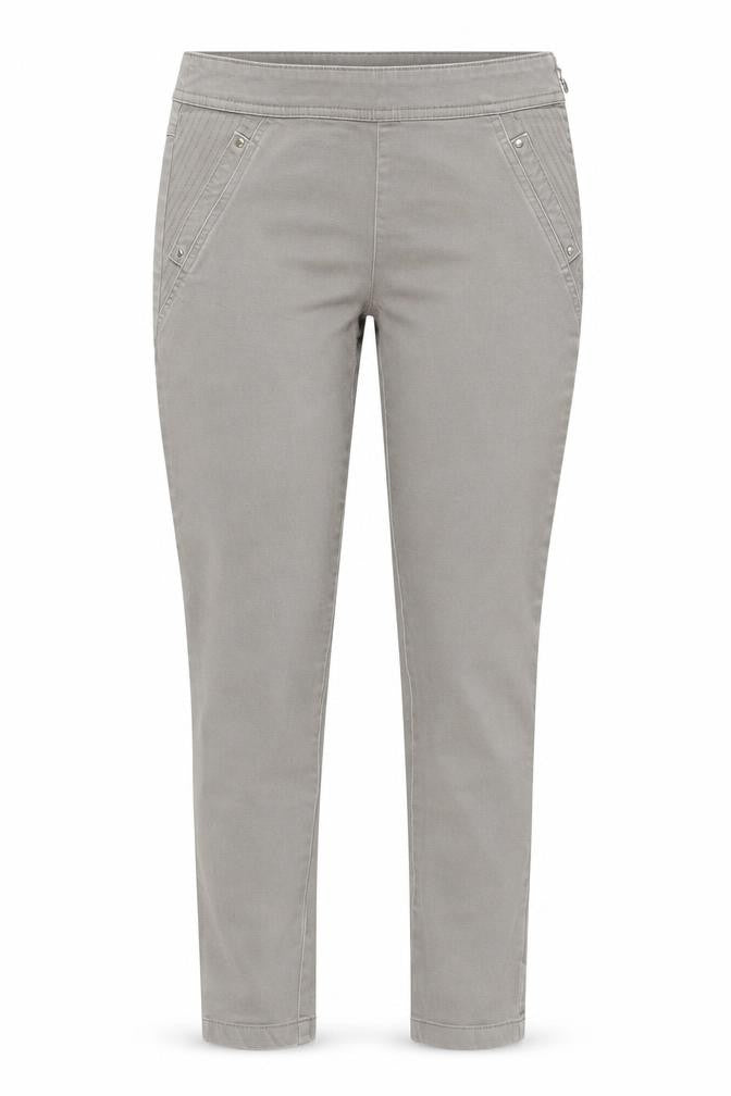 Front view of Wallis women’s grey tapered jeans, size UK 10, 20-inch leg