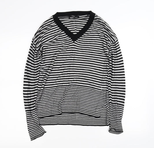 NEXT Womens Black Striped  Basic Blouse Size 10