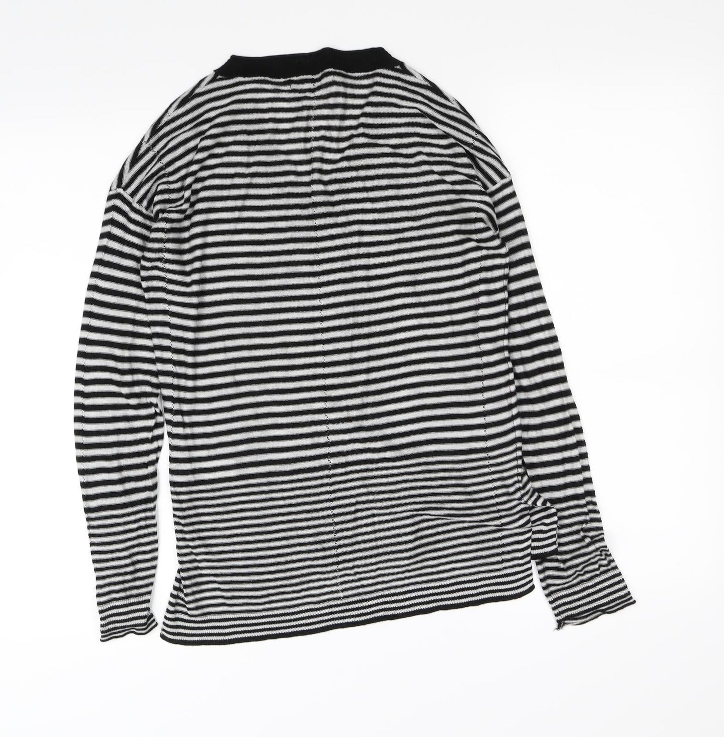 NEXT Womens Black Striped  Basic Blouse Size 10