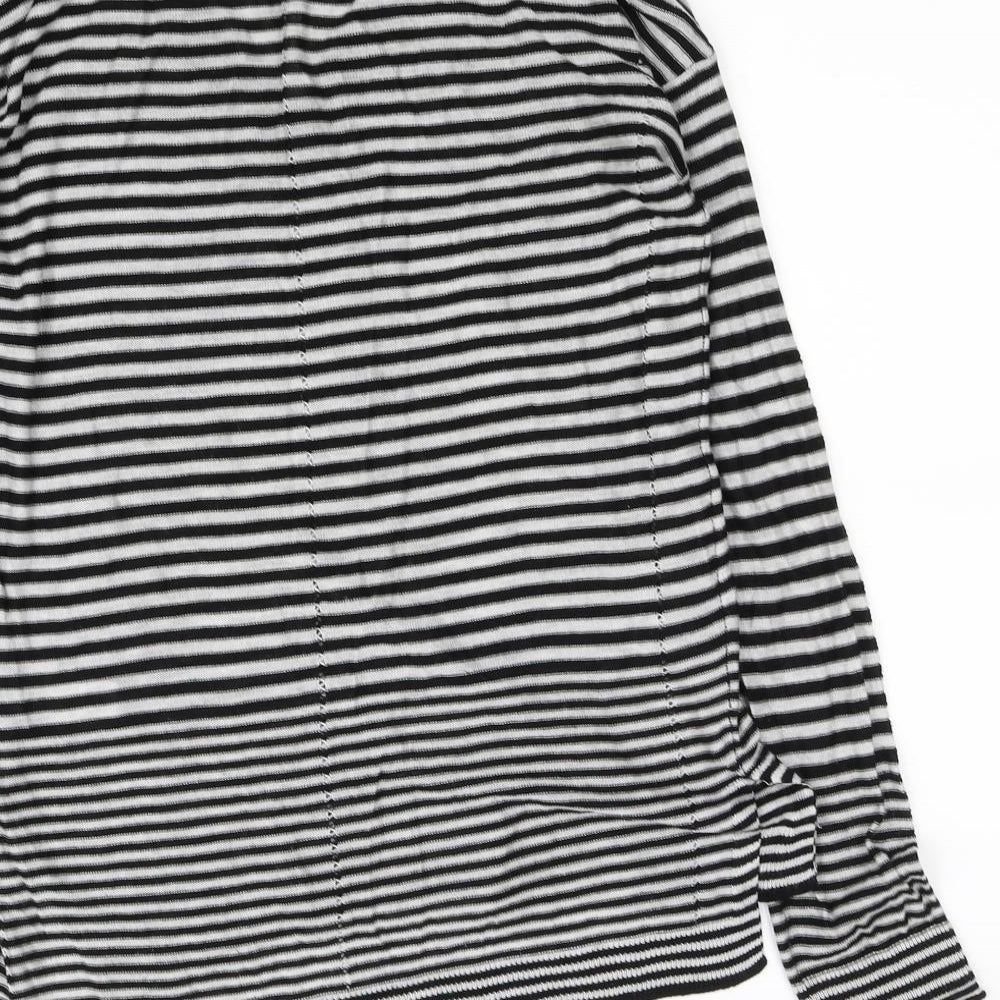 NEXT Womens Black Striped  Basic Blouse Size 10
