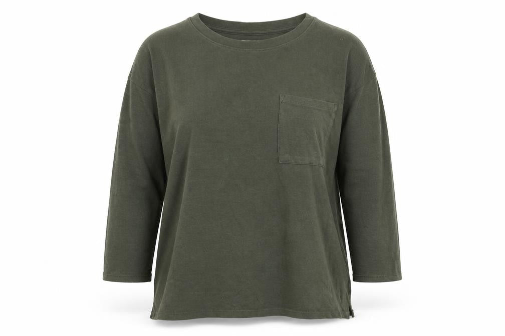Front view of Papaya women’s green jumper, size UK 14