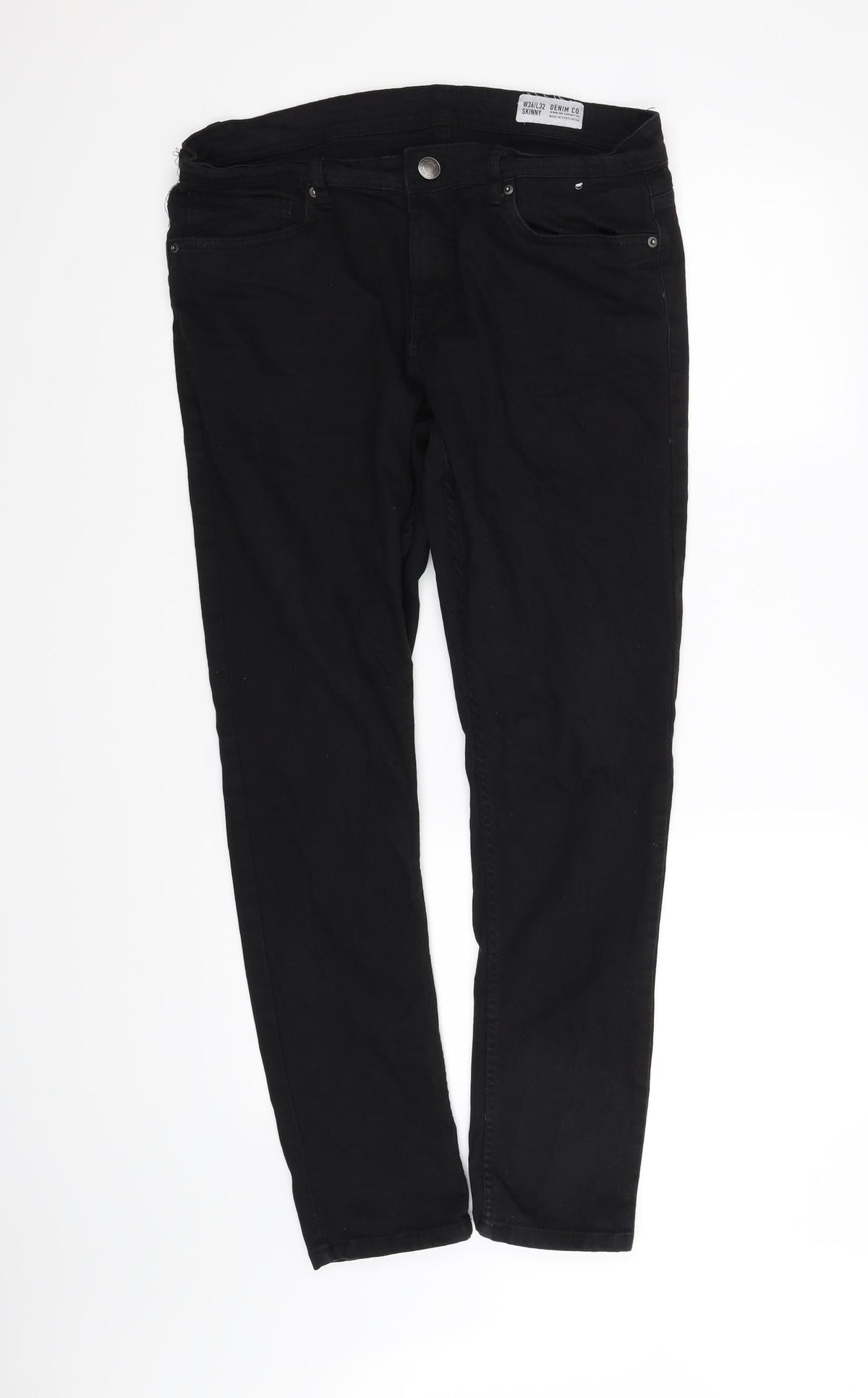 Additional front view of Denim & Co. women’s black trousers, size M, 32-inch leg