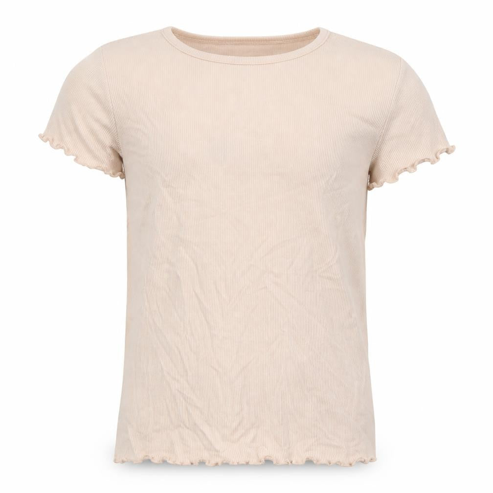 Front view of H&M girls’ pink basic t-shirt, size 10-11, years