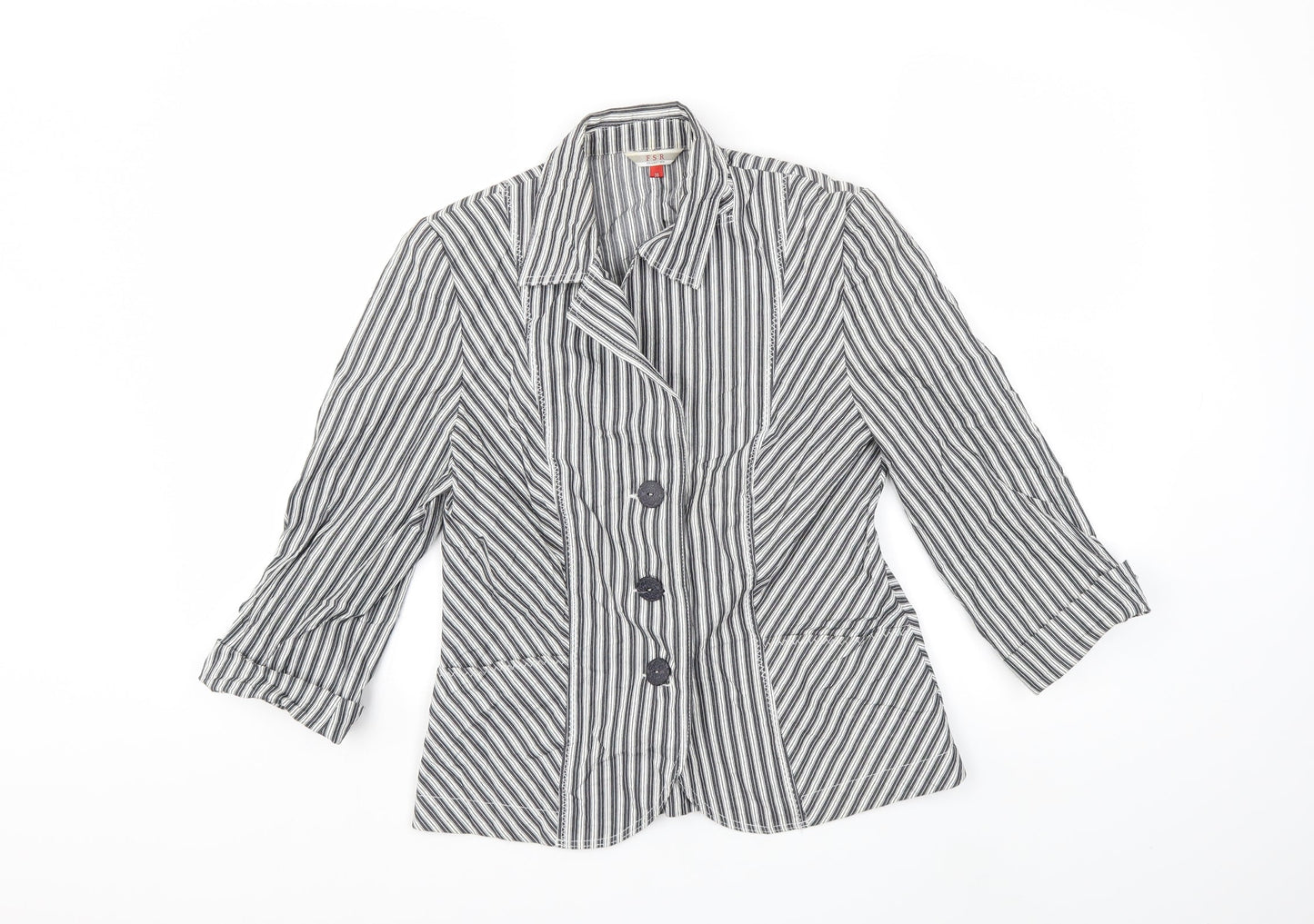FSR Womens Grey Striped  Jacket  Size 8
