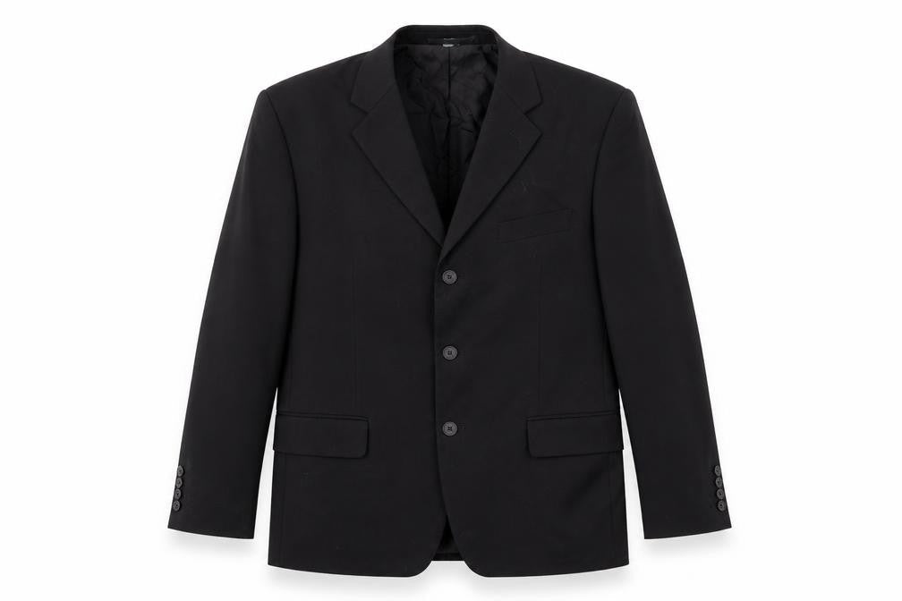 Front view of Preworn men’s black jacket suit jacket, size 40