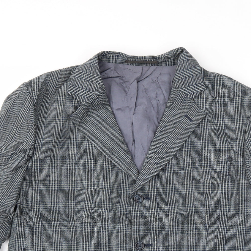 Preworn Mens Grey Check  Jacket Suit Jacket Size 42