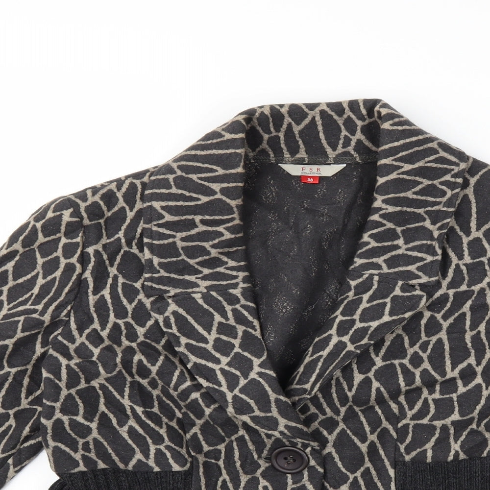 FSR Womens Grey Animal Print  Jacket  Size 10