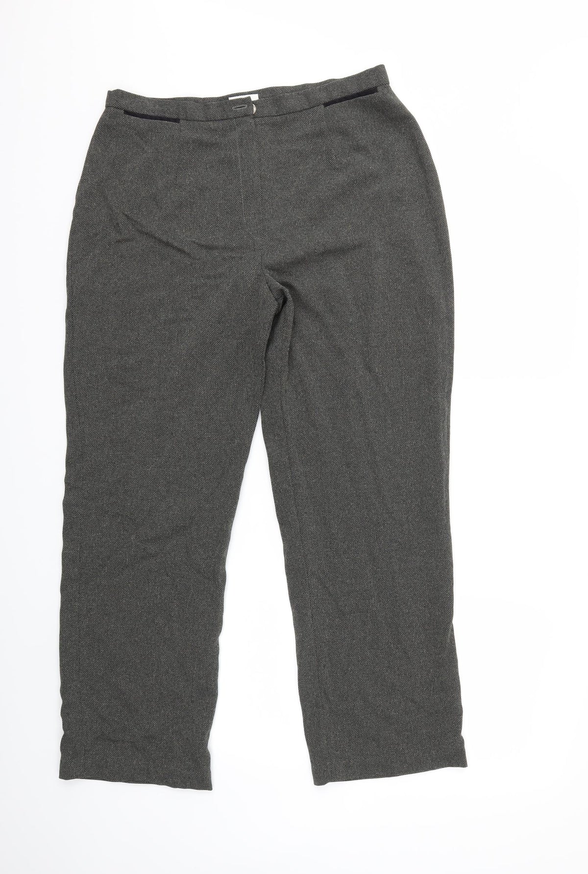 Front view of OPUS women’s grey trousers, size UK 32, in, 29-inch leg