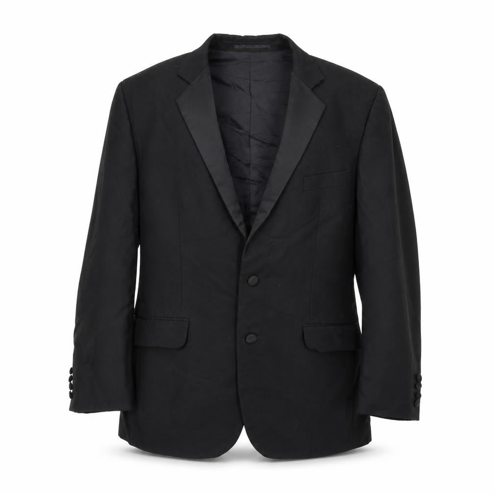 Front view of Preworn men’s black jacket suit jacket, size 42