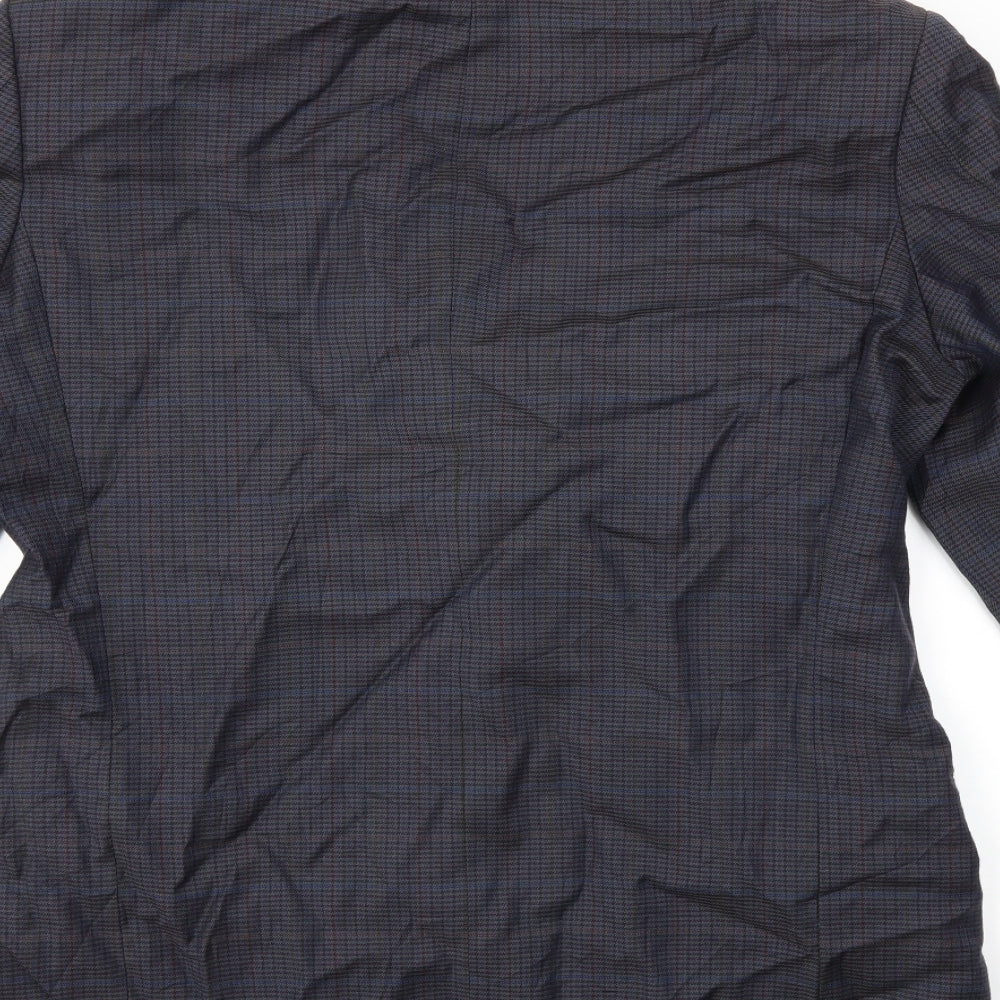 Marks and Spencer Mens Blue Check  Jacket Suit Jacket Size 42