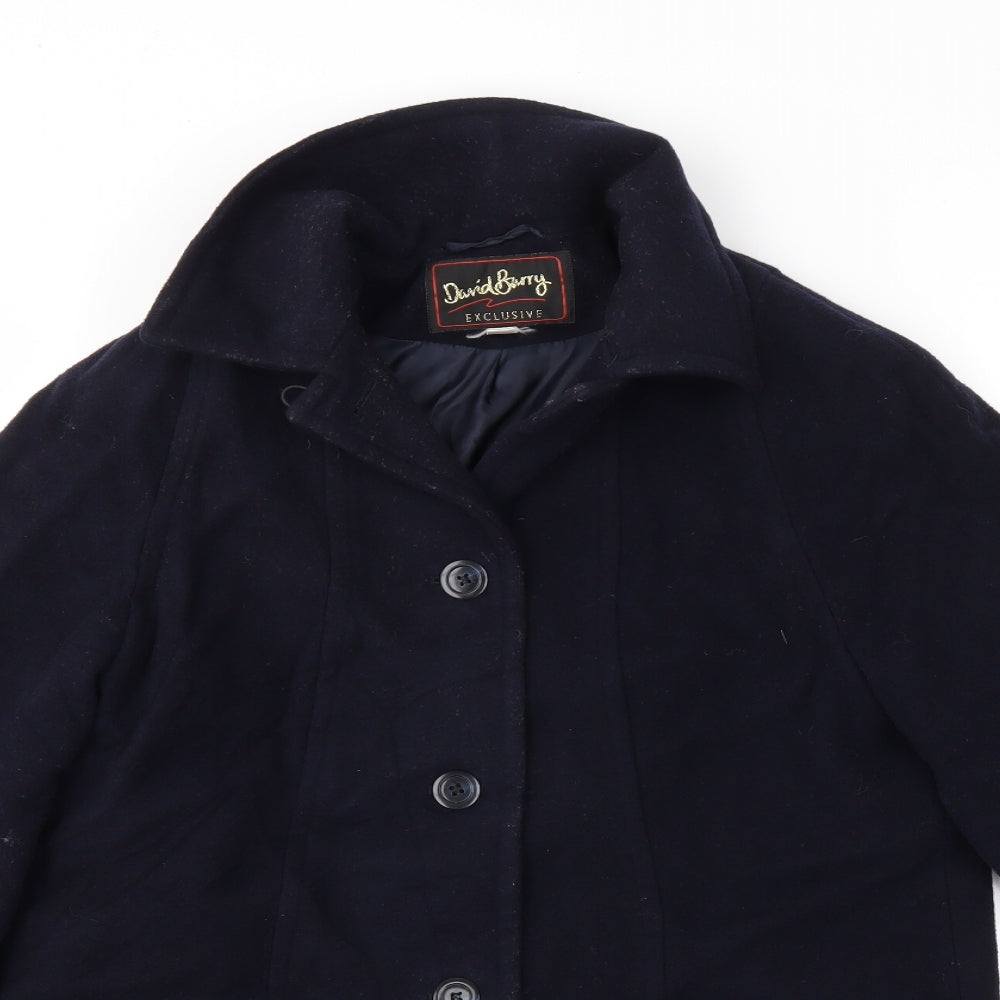 David Barry Womens Blue   Overcoat Coat Size 12