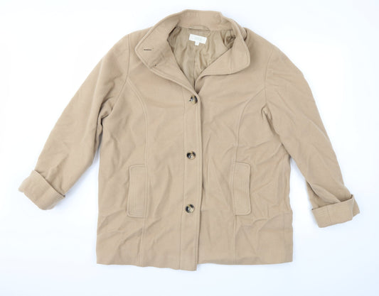 Marks and Spencer Womens Beige   Overcoat Coat Size 18