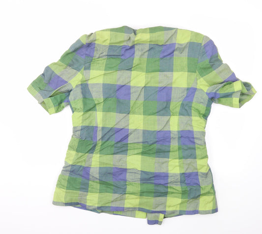 Preworn Womens Green Check  Jacket Blazer Size 16