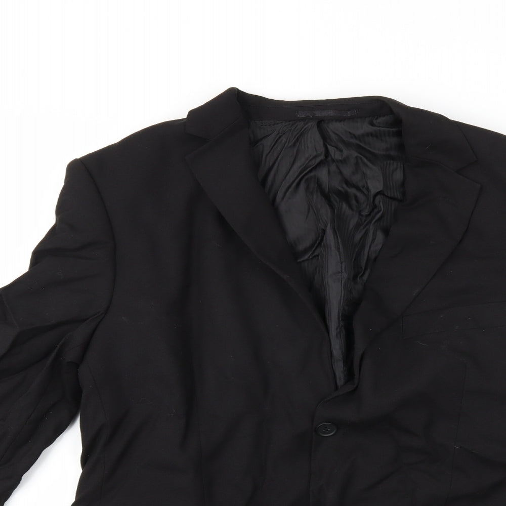 Preworn Mens Black   Jacket Suit Jacket Size 38