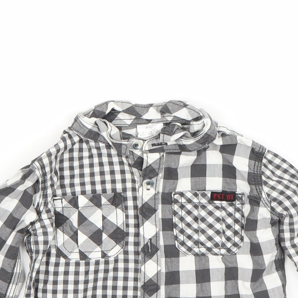 F&F Boys Grey   Basic Button-Up Size 9-12 Months