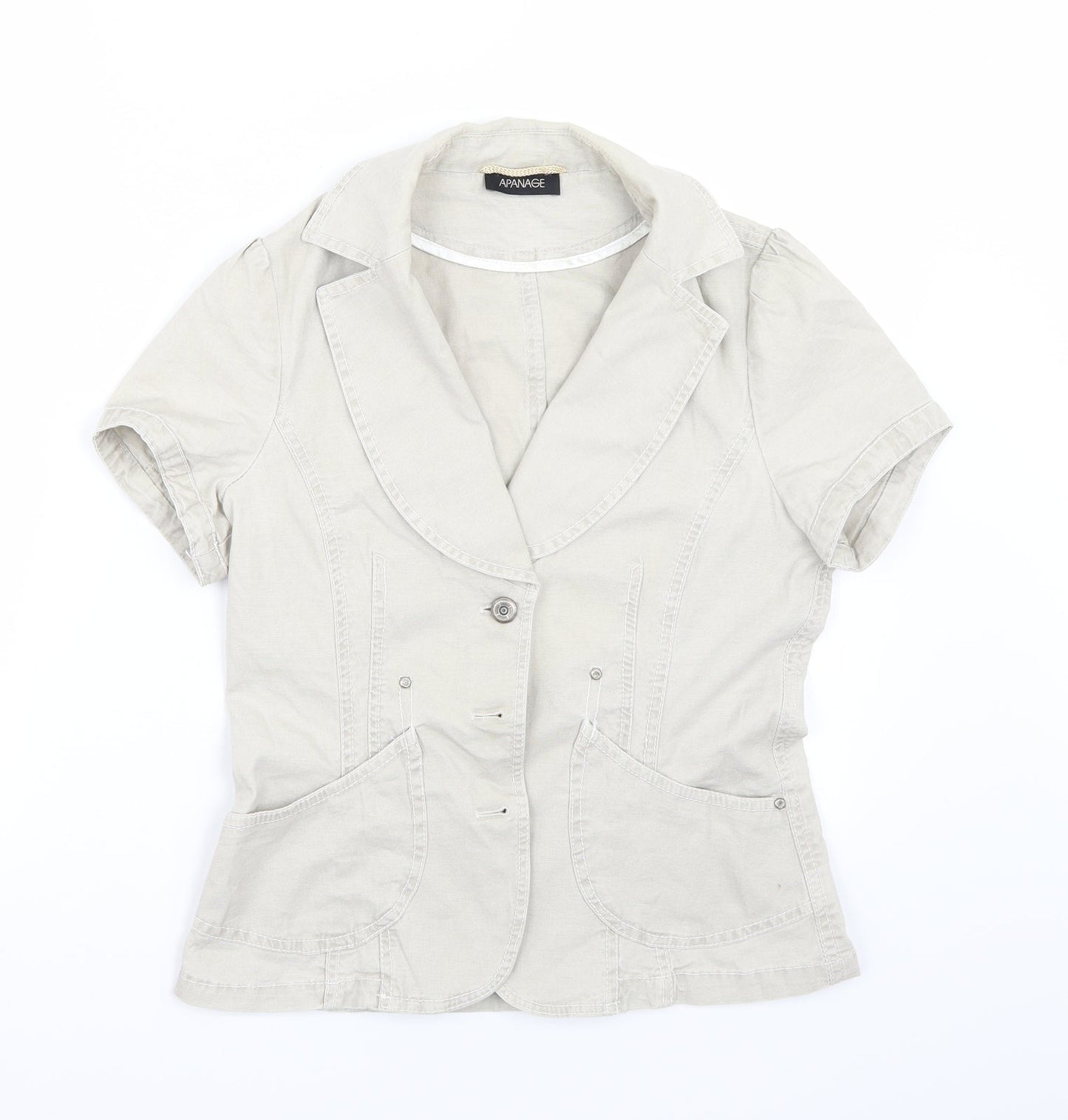 APANAGE Womens Beige   Jacket Coat Size 10