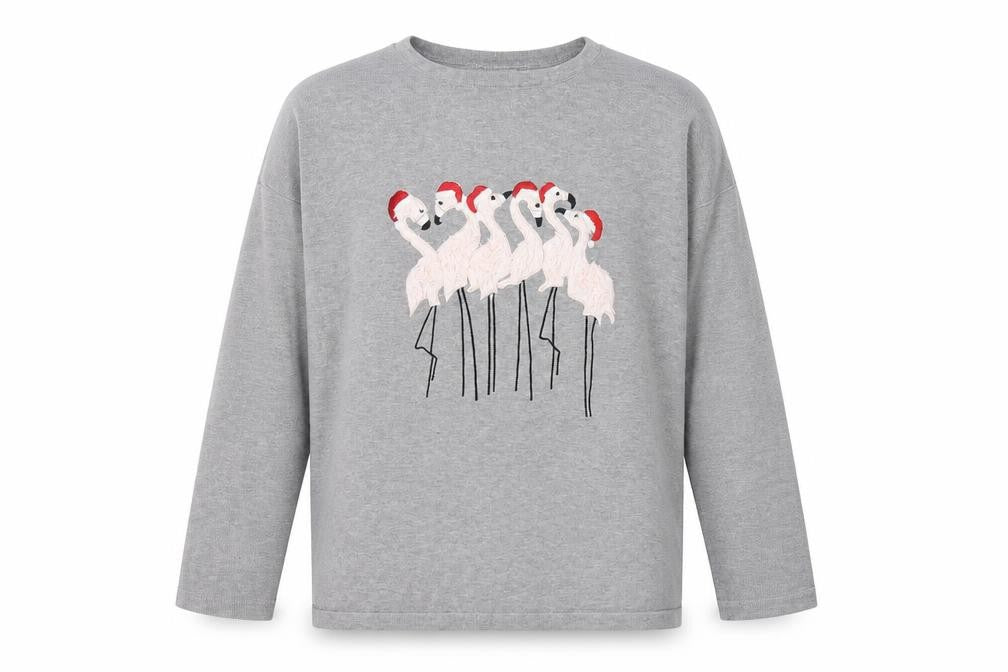 Front view of Seint women’s grey jumper, size M