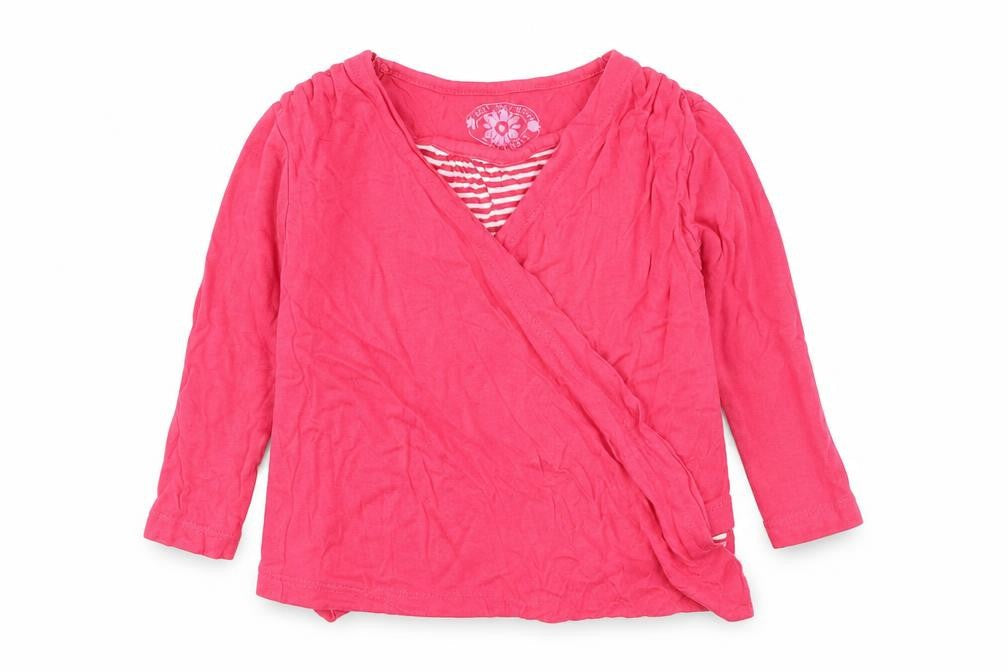 Front view of Preworn girls’ pink jumper, size 18-24, months