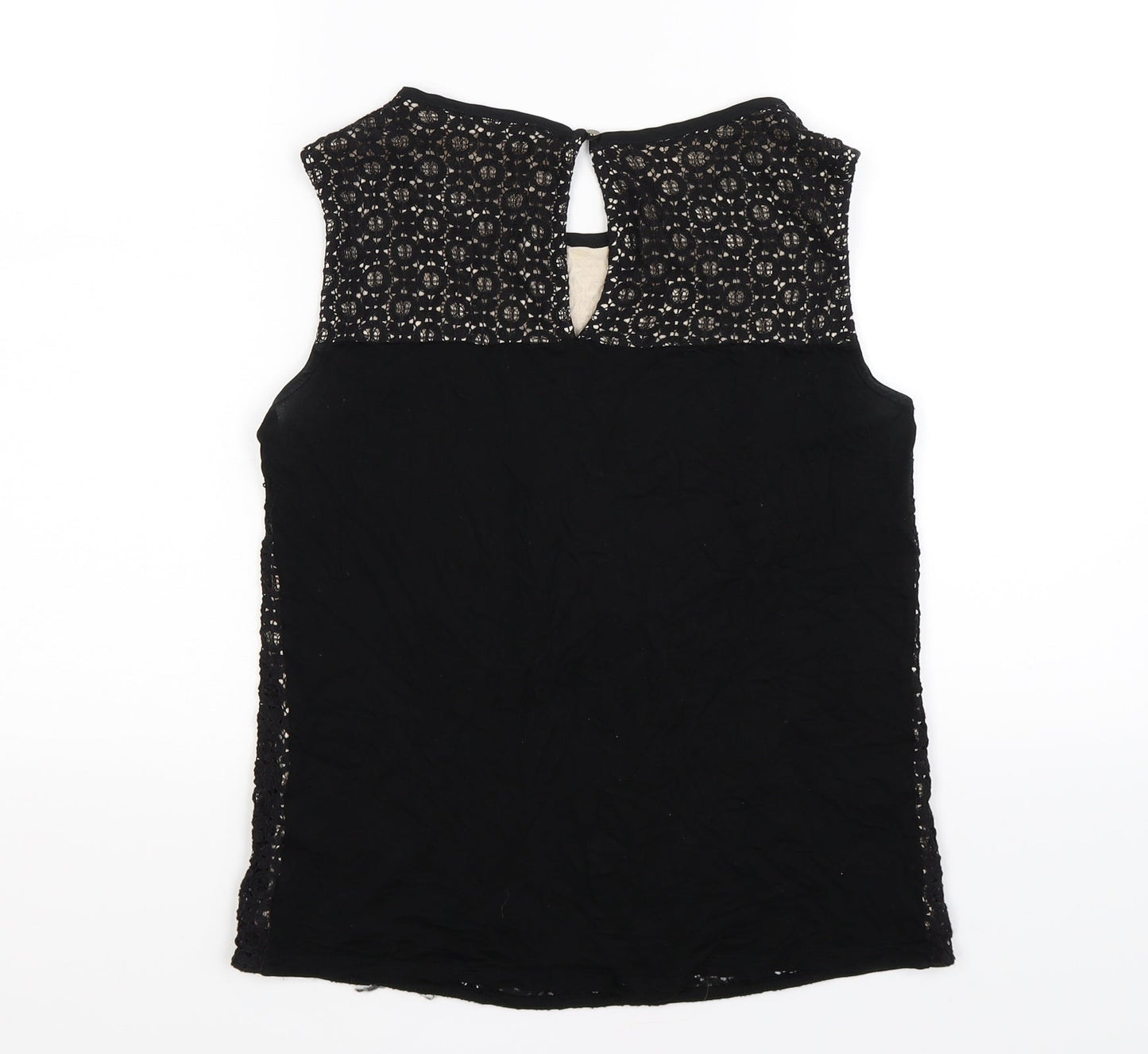 Oasis Womens Black Floral  Basic T-Shirt Size S