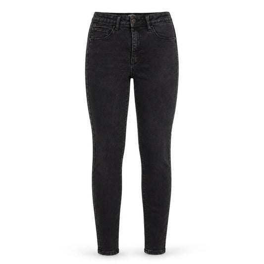 Front view of denim co women’s black denim skinny jeans, size UK 10, 29-inch leg