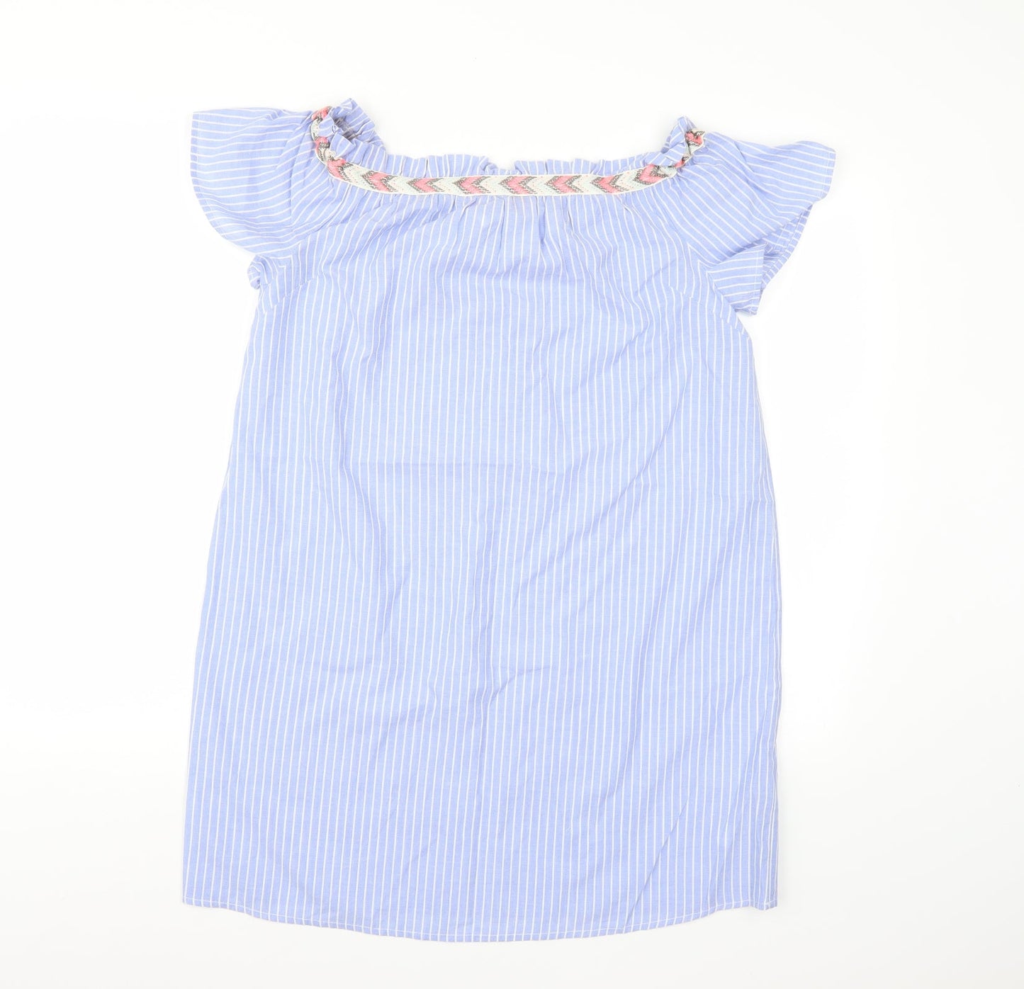 New Look Womens Blue Striped  A-Line  Size 12