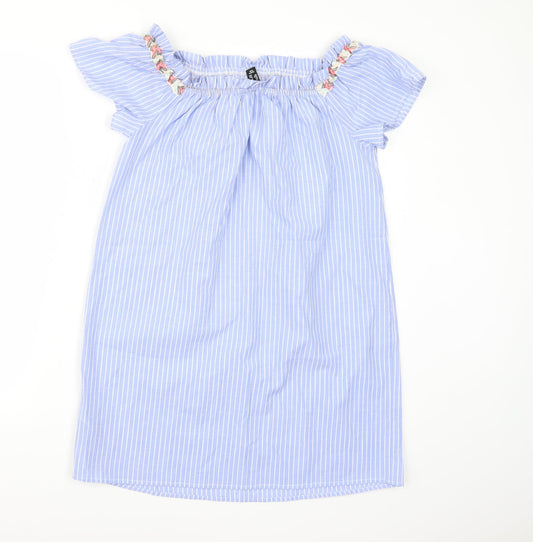 New Look Womens Blue Striped  A-Line  Size 12