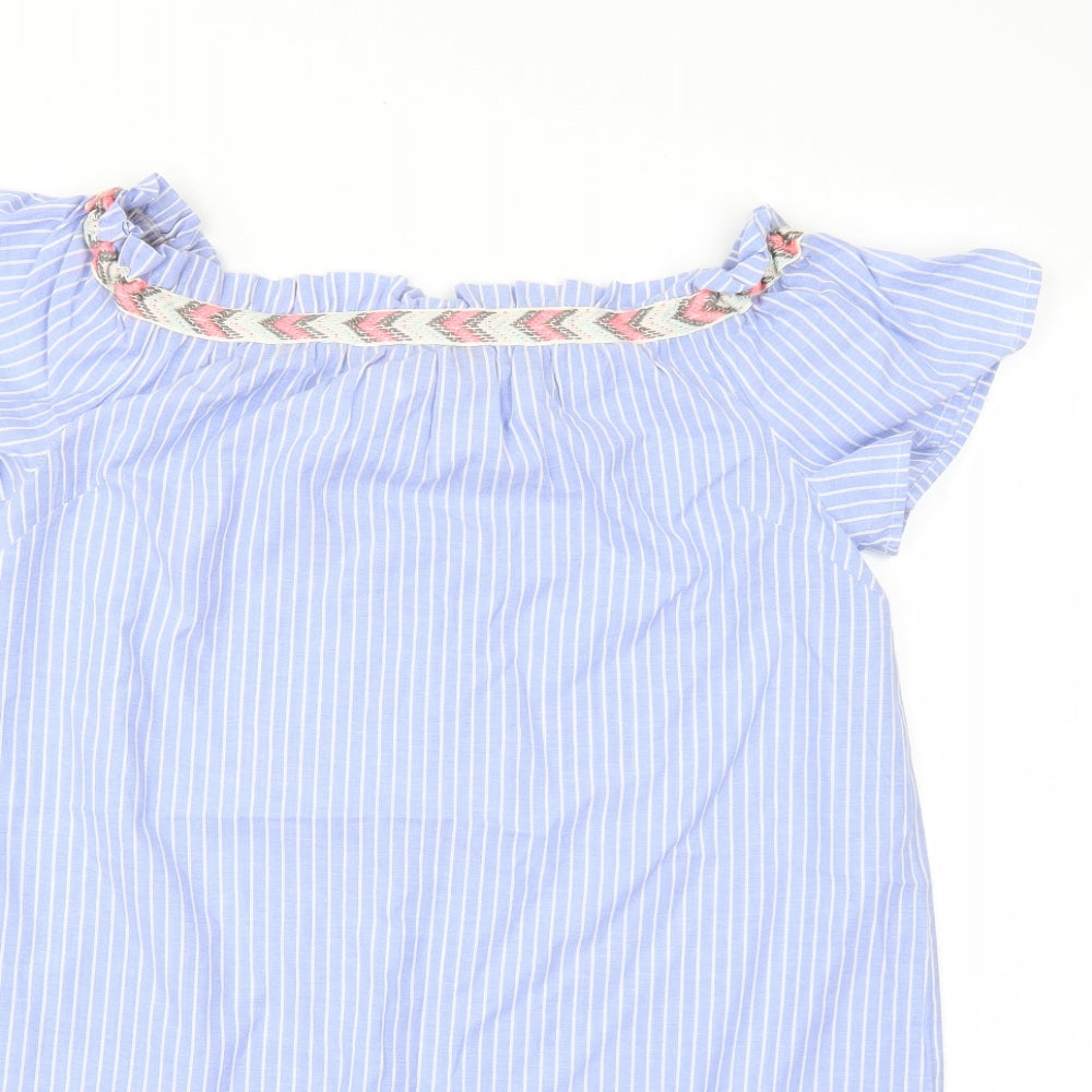 New Look Womens Blue Striped  A-Line  Size 12