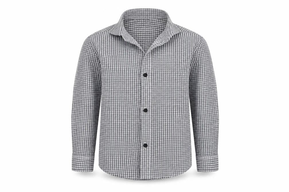 Duck and Cover Boys Grey Check  Basic Button-Up Size 5 Years