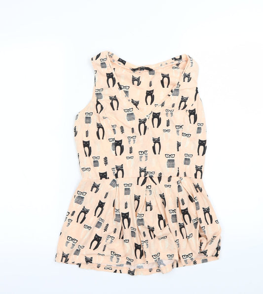 Next  Womens Pink Animal Print  Basic Tank Size 10