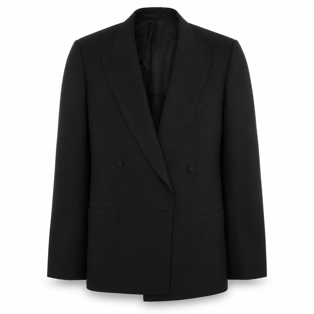 Front view of Preworn men’s black jacket blazer, size M