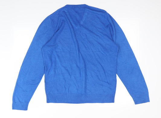 M&S Mens Blue   Henley Sweatshirt Size S