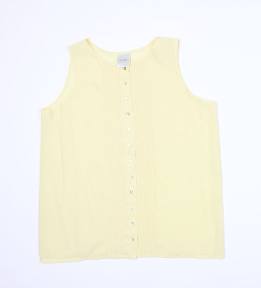 Classic Womens Yellow   Basic Blouse Size 14