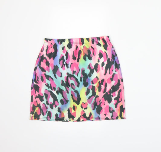 Preworn Womens Multicoloured Animal Print Rayon A-Line Skirt Size M