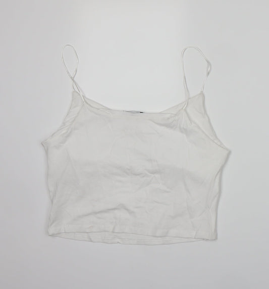 New Look Womens White   Cropped T-Shirt Size 16