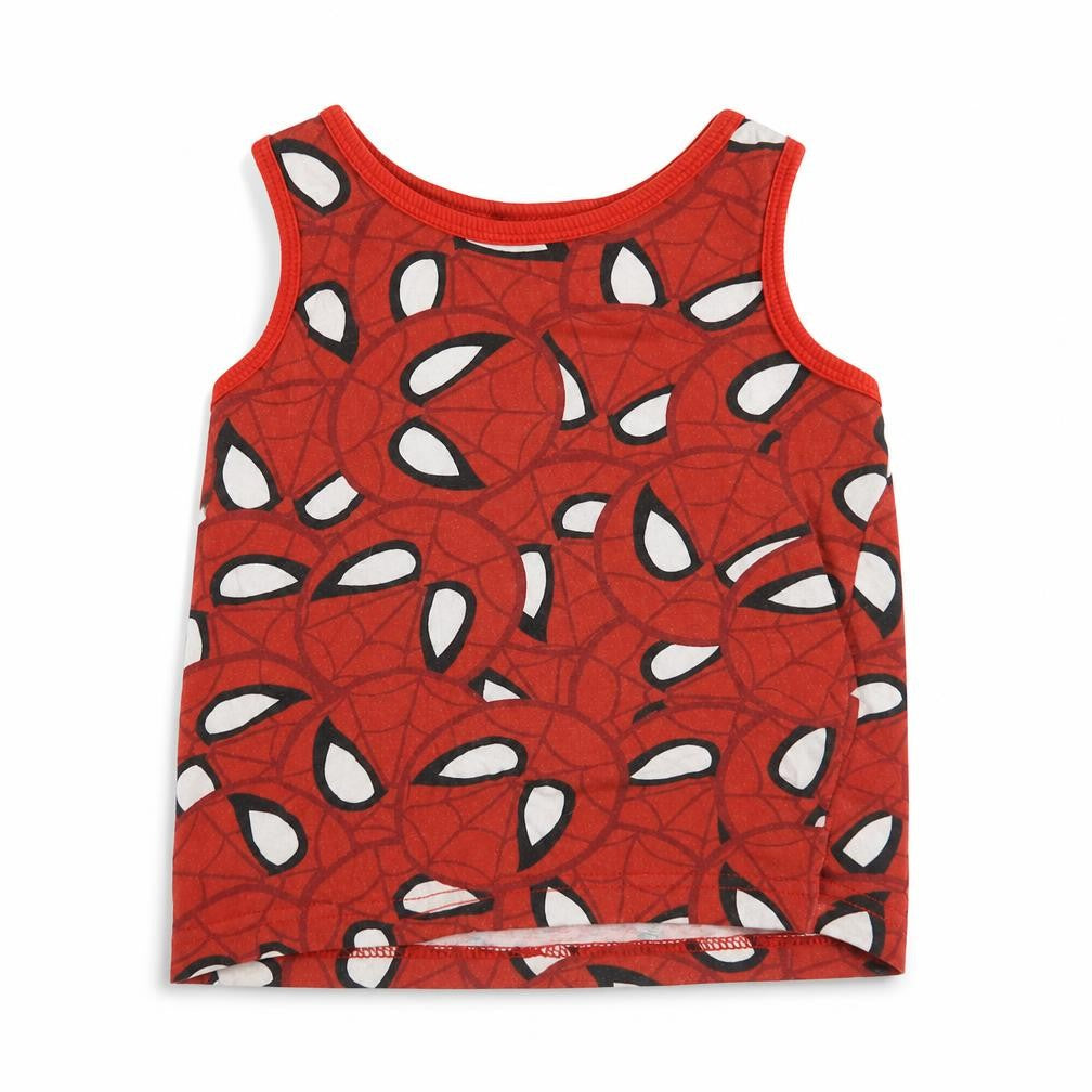 Front view of sider man boys’ purple basic tank, size 3-4, years