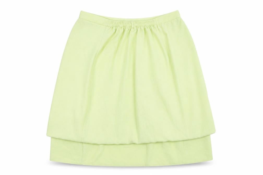 Front view of isebella women’s green flare skirt, size UK 18