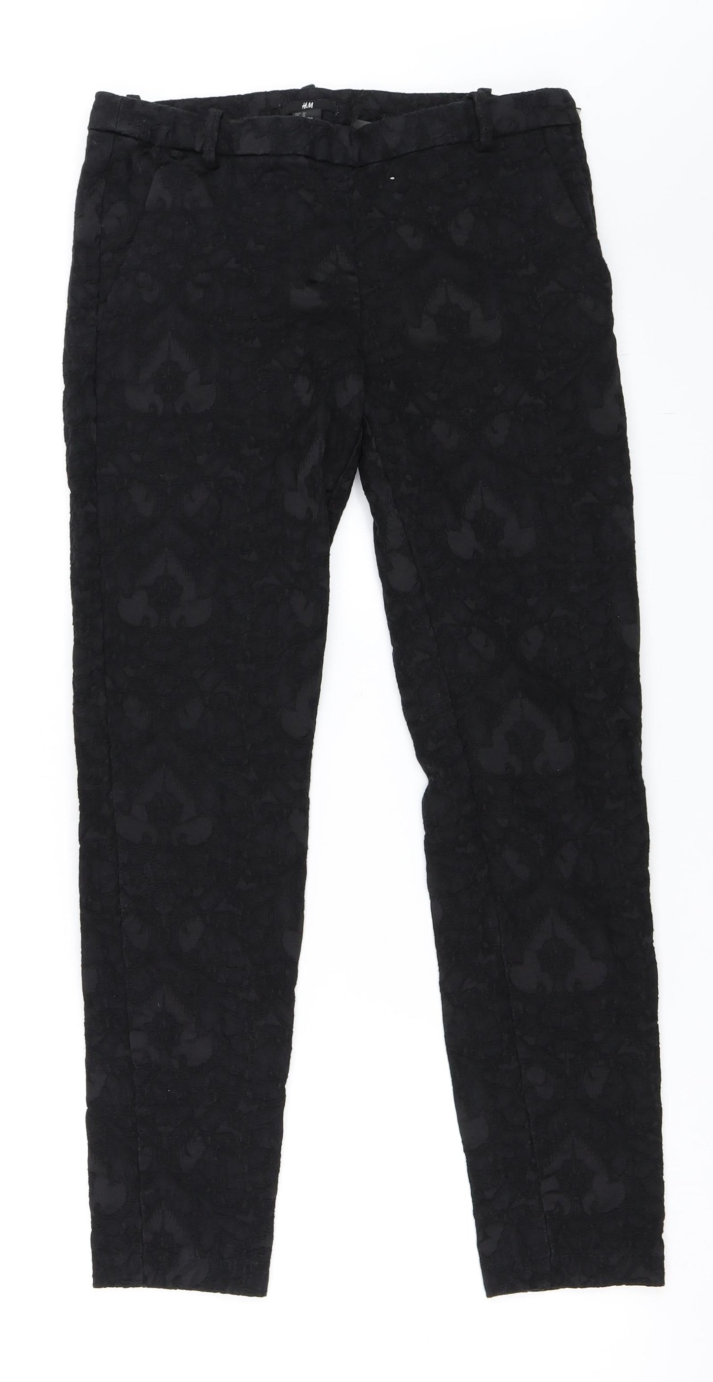 H&M Womens Black   Trousers  Size 40 L27 in