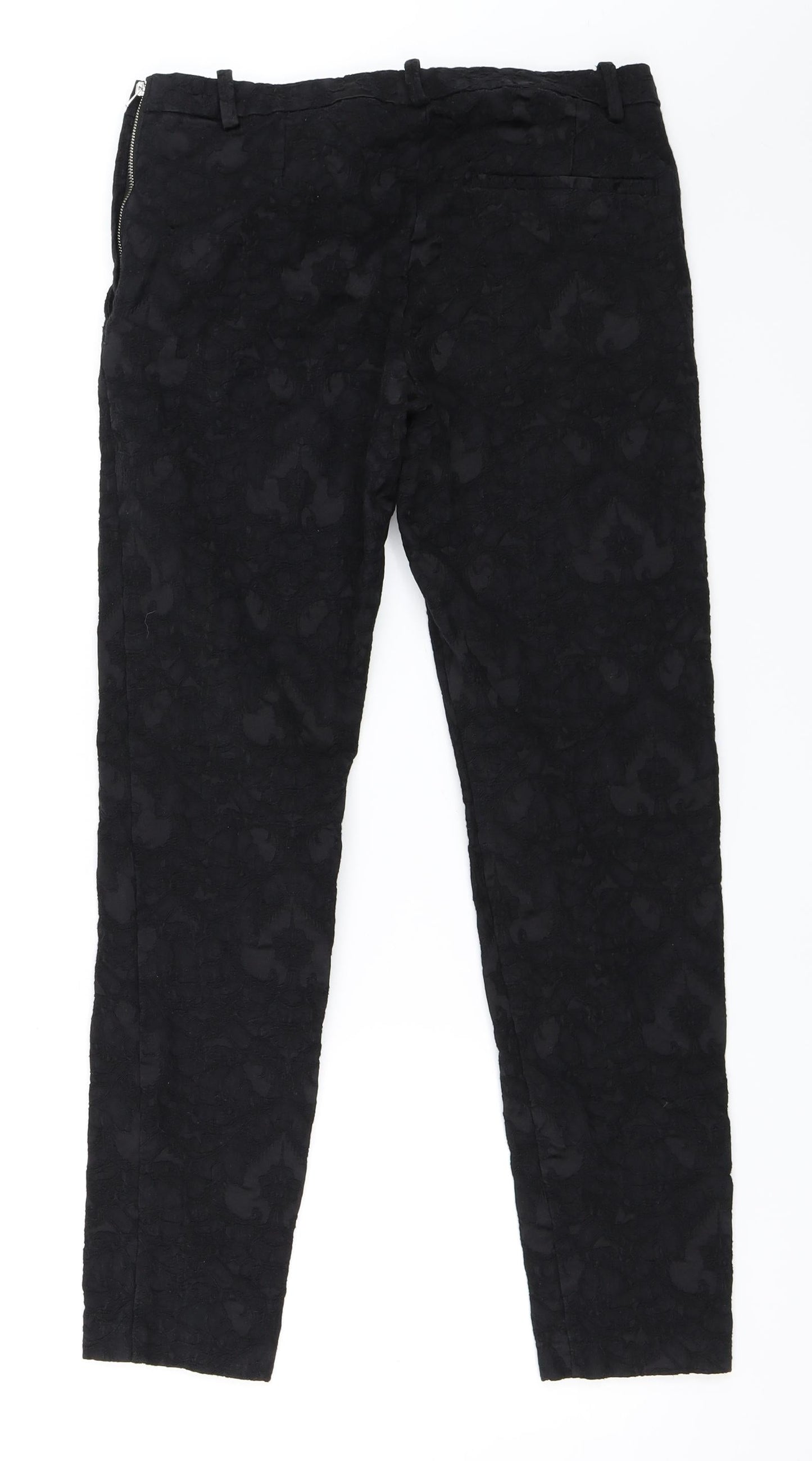 H&M Womens Black   Trousers  Size 40 L27 in