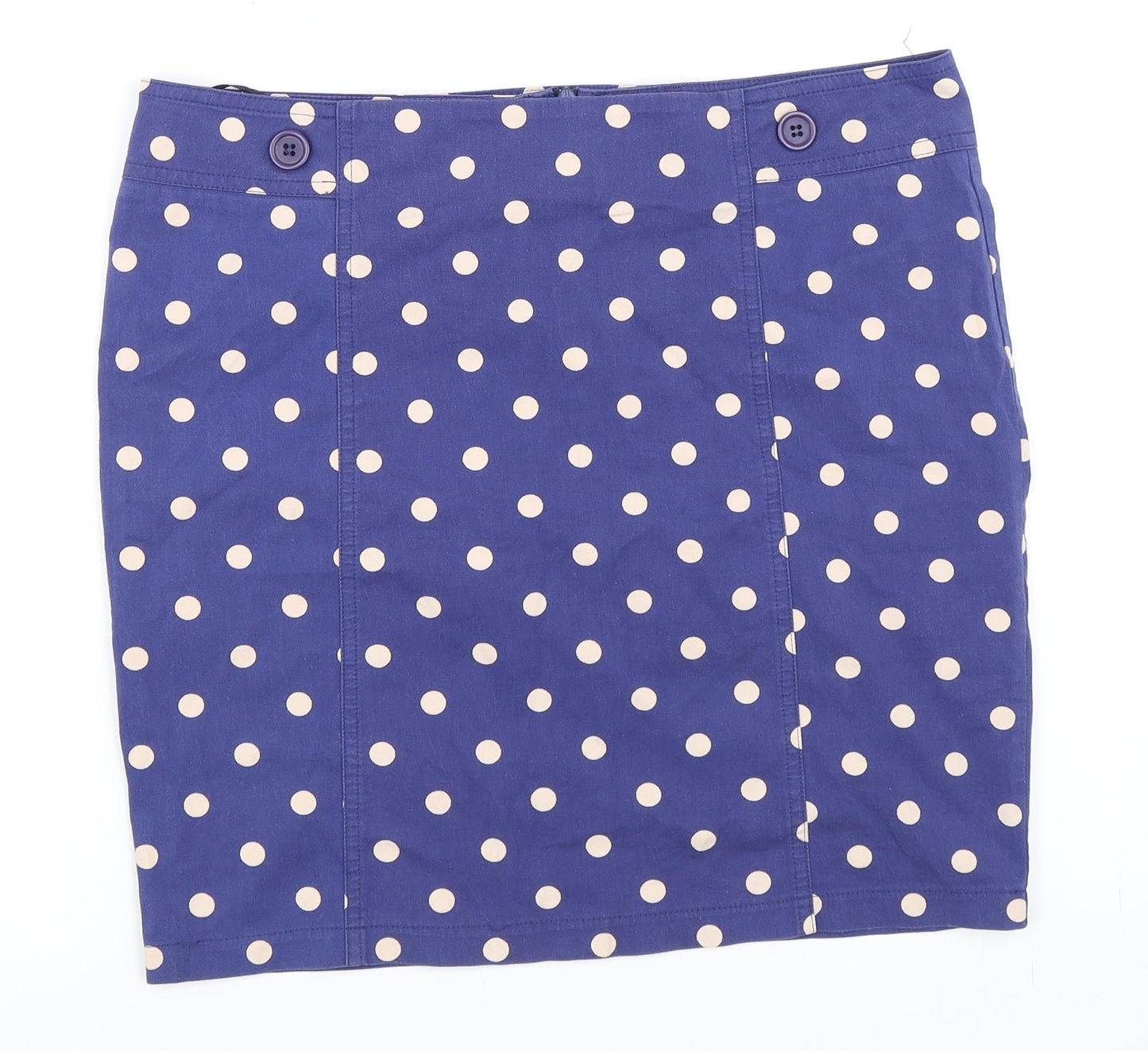 Topshop Womens Blue Polka Dot  Mini Skirt Size 12
