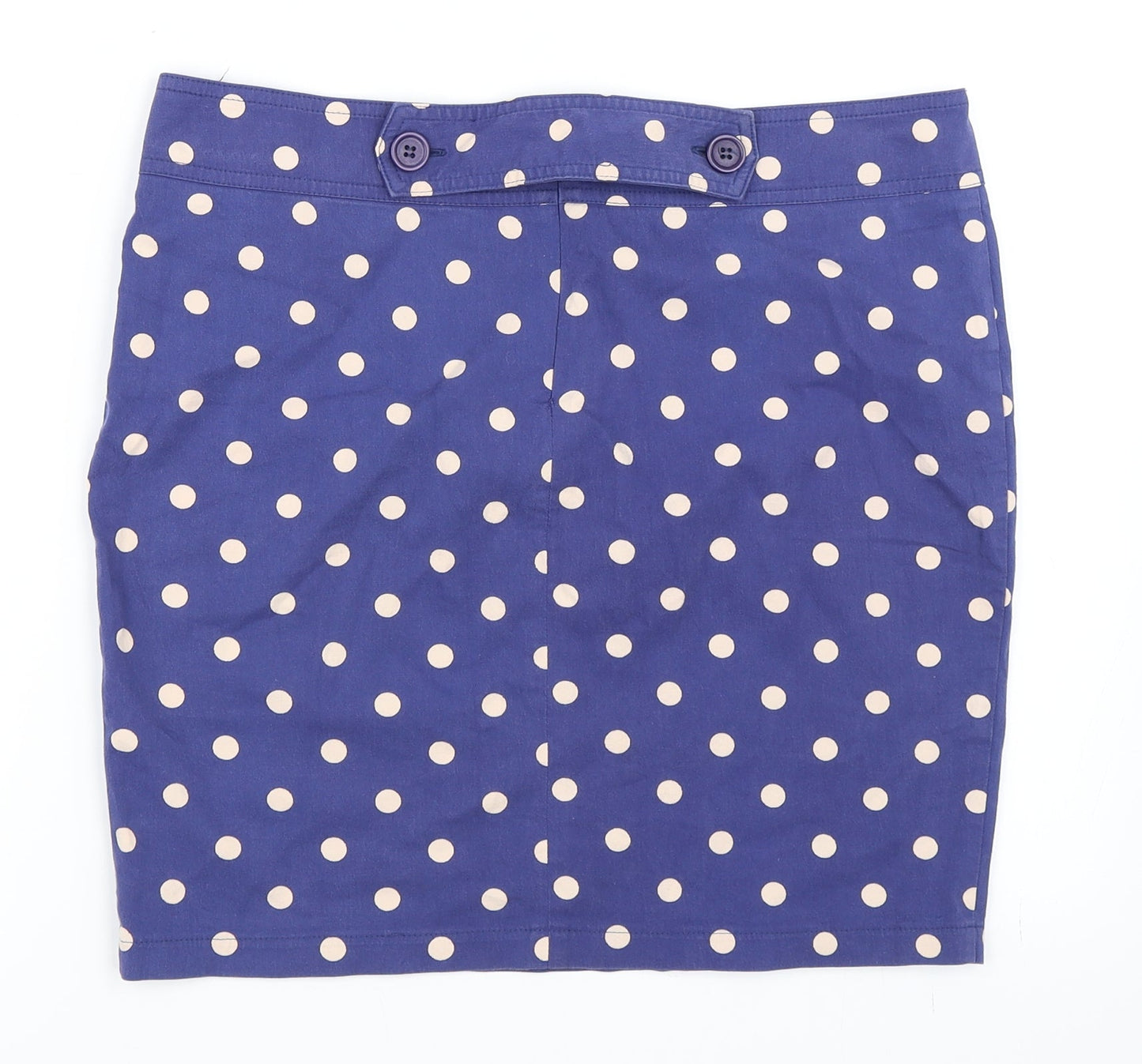 Topshop Womens Blue Polka Dot  Mini Skirt Size 12