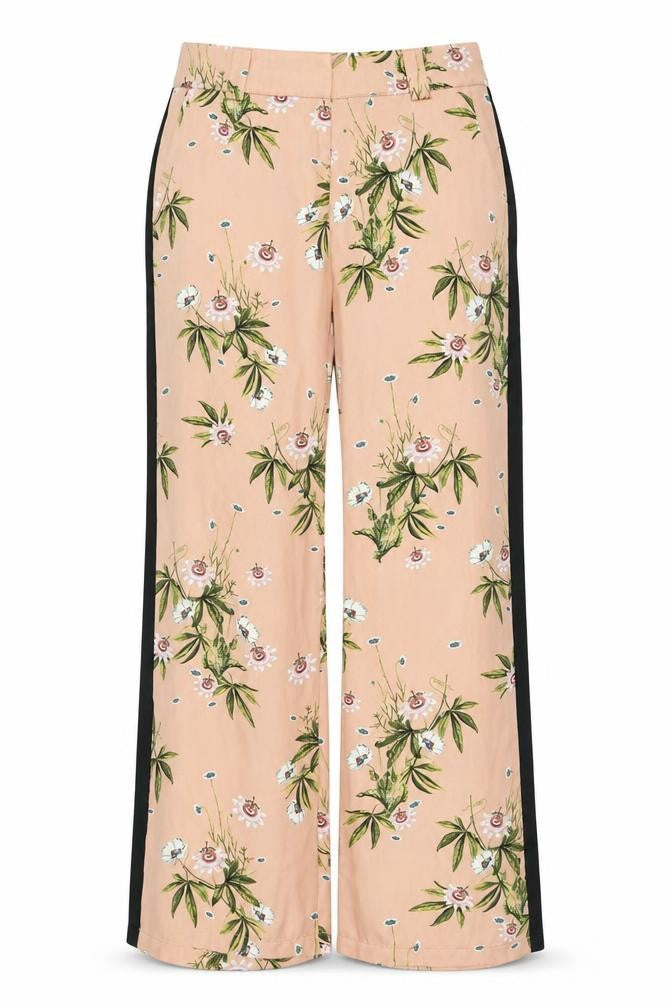 Front view of Topshop women’s beige trousers, size UK 10, 31-inch leg
