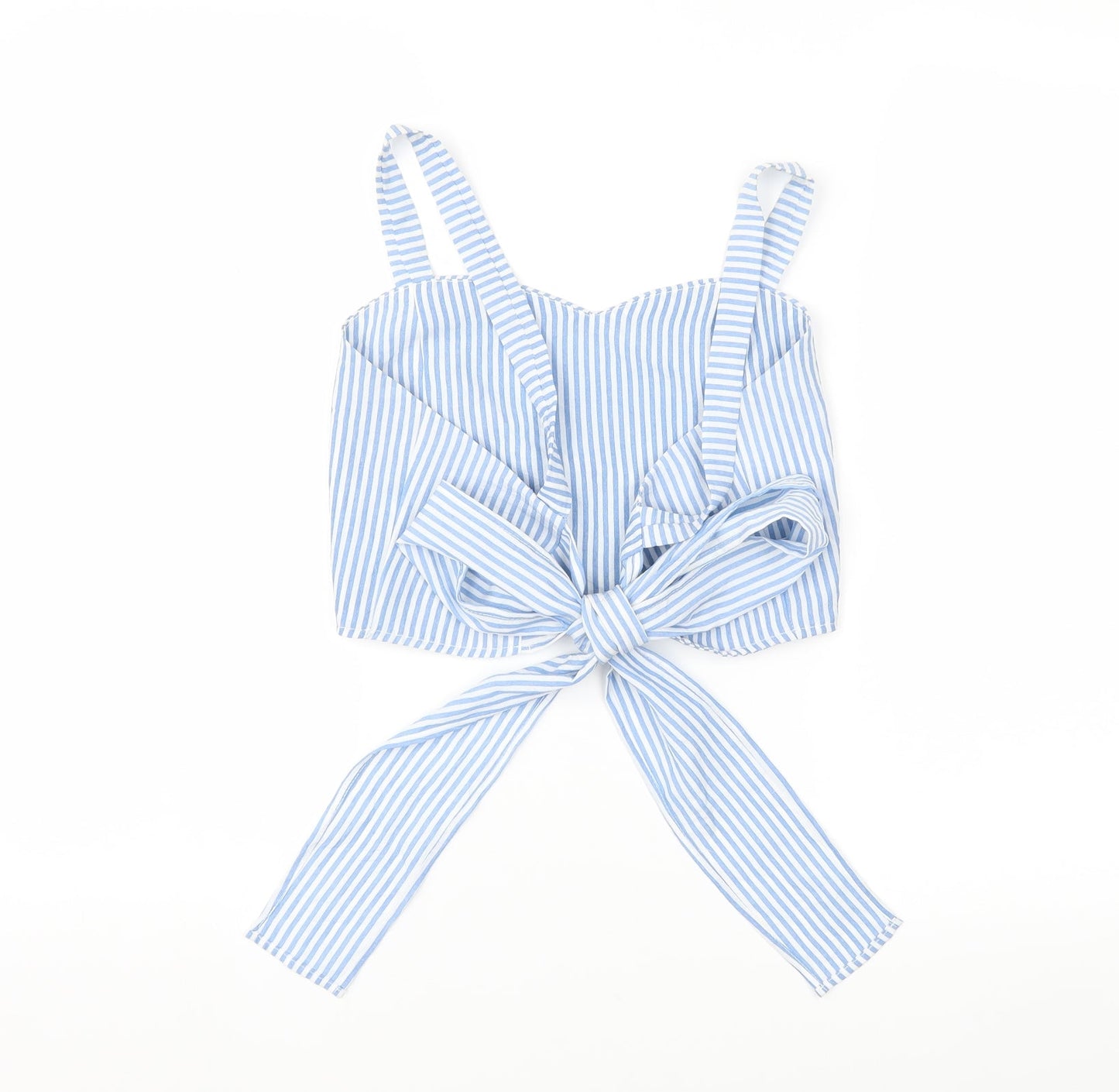 Preworn Womens Blue Striped  Basic Blouse Size M