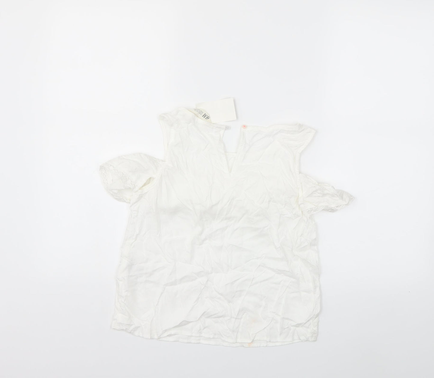 H&M Girls White   Basic Blouse Size 11-12 Years