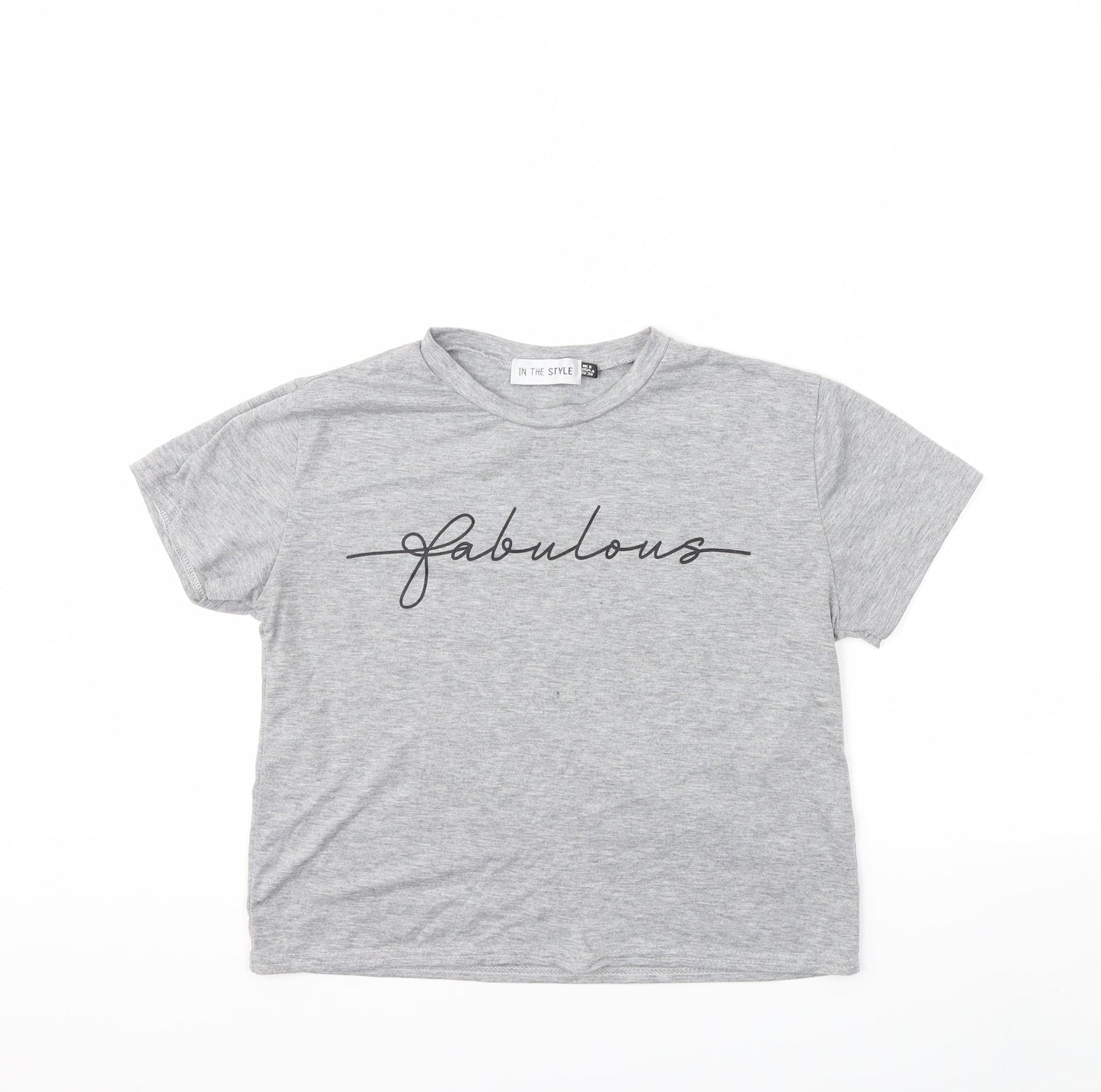 In the Style Womens Grey   Basic T-Shirt Size 8